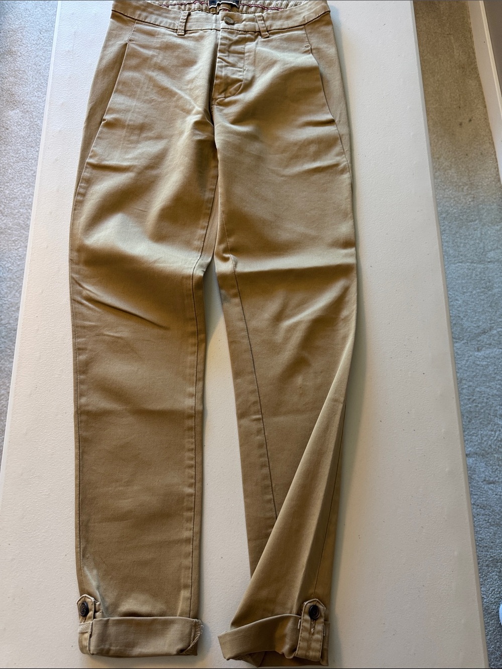 Zara Khaki/Tan Cuffed Chinos